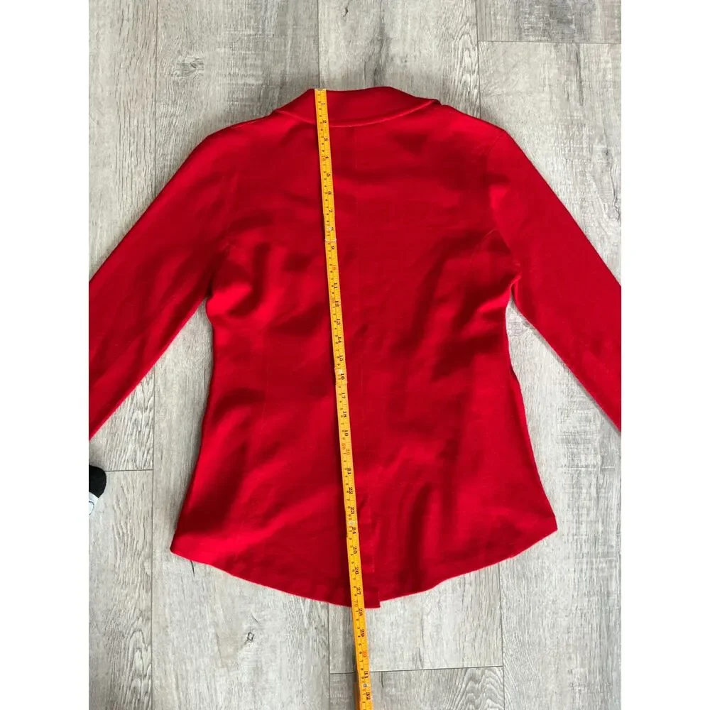 Gianni Bini Women’s M Red Wool Blend Double Breasted Gold Button Blazer
